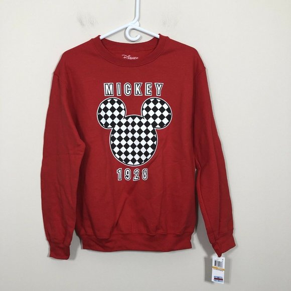 Disney Tops - Disney Size L Red Black & White Checker Sweatshirt